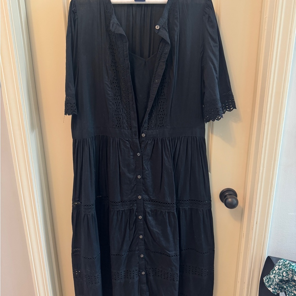 GAP Lace Trim Midi Dress